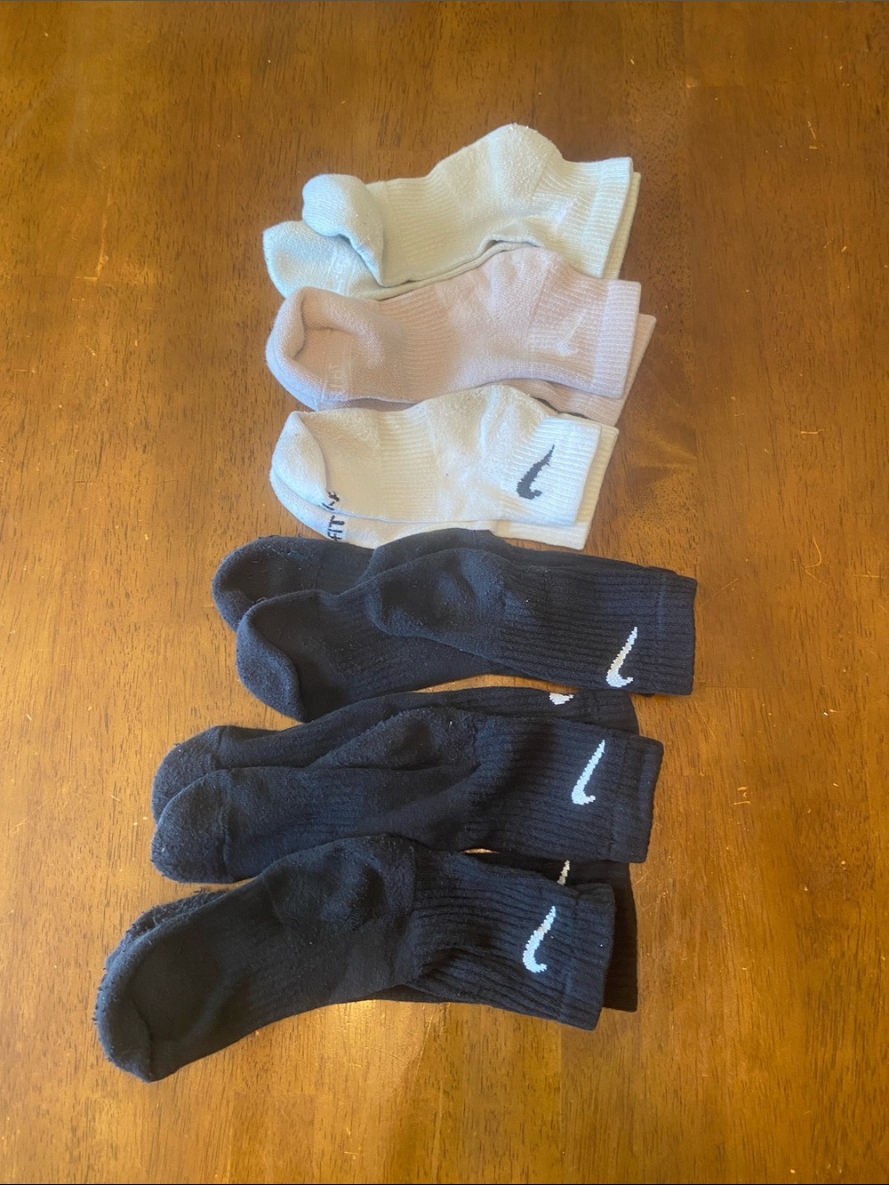 Nike Crew Athletic Socks Pack - Black, White, Light Pink
